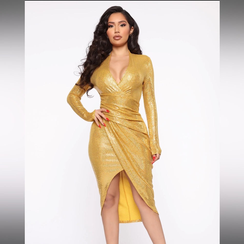 outshine them all sequin midi dress